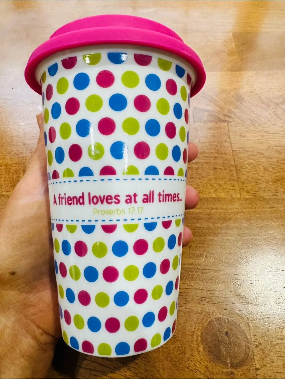 Bible Verse Ceramic Travel Coffee Cup by Haynes Besco Group